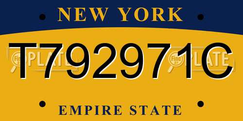 T792971C New York License Plate