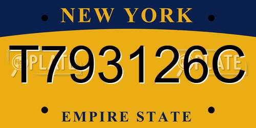 T793126C New York License Plate