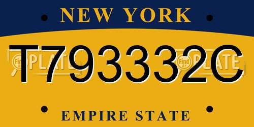 T793332C New York License Plate