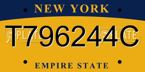 T796244C New York License Plate