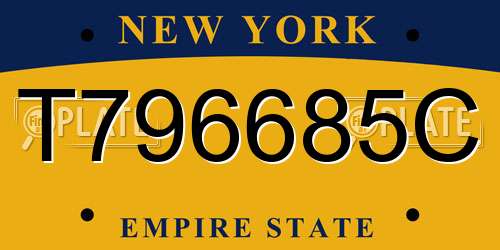 T796685C New York License Plate