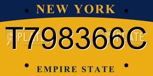 T798366C New York License Plate