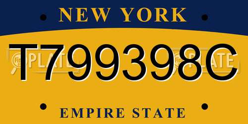 T799398C New York License Plate