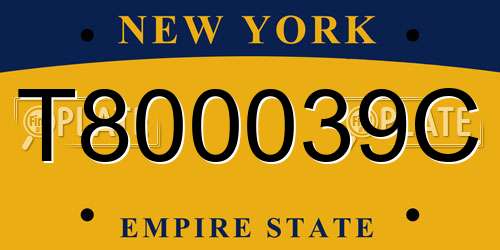 T800039C New York License Plate