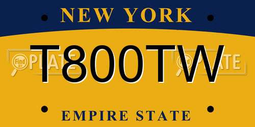 T800TW New York License Plate