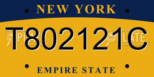 T802121C New York License Plate