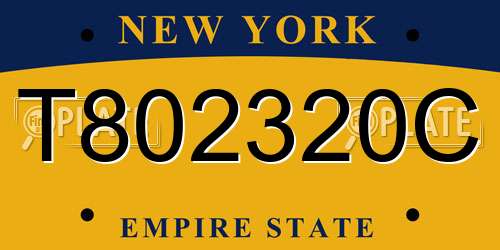 T802320C New York License Plate