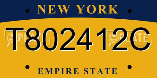 T802412C New York License Plate