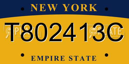 T802413C New York License Plate