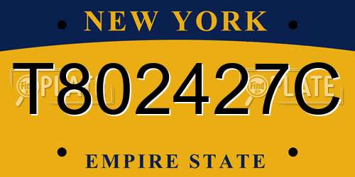 T802427C New York License Plate