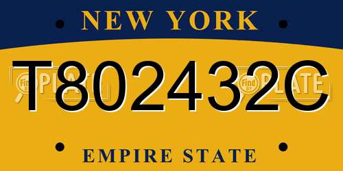 T802432C New York License Plate