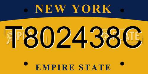 T802438C New York License Plate