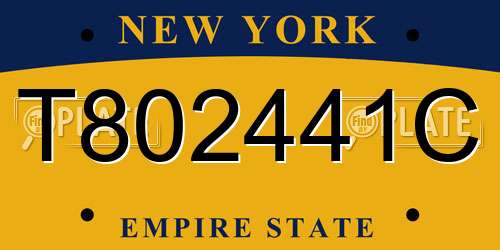 T802441C New York License Plate