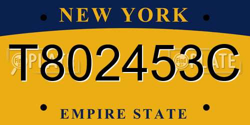 T802453C New York License Plate