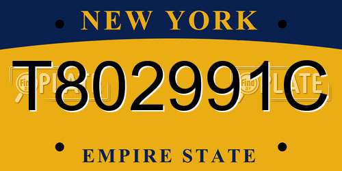 T802991C New York License Plate