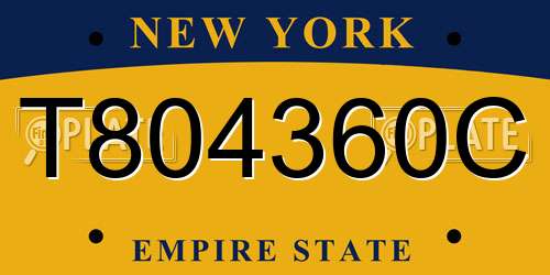 T804360C New York License Plate