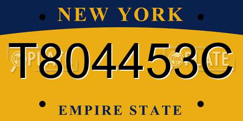 T804453C New York License Plate