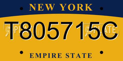 T805715C New York License Plate