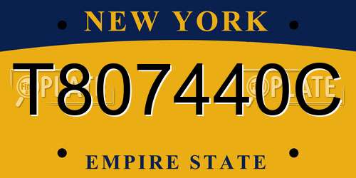 T807440C New York License Plate