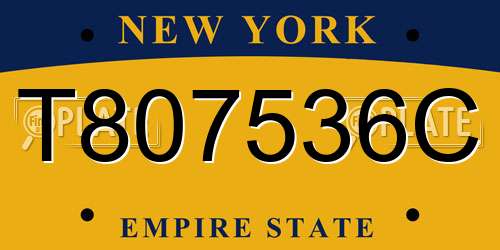 T807536C New York License Plate