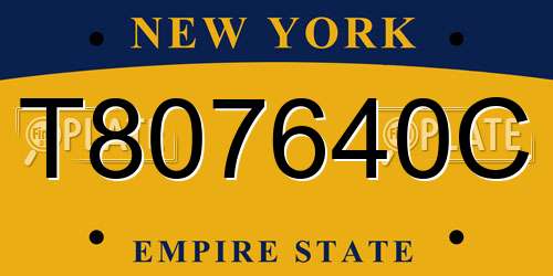 T807640C New York License Plate