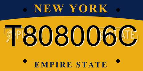 T808006C New York License Plate