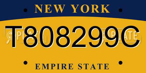 T808299C New York License Plate