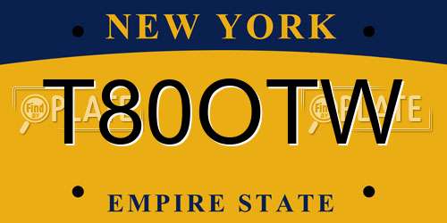 T80OTW New York License Plate