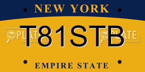 T81STB New York License Plate