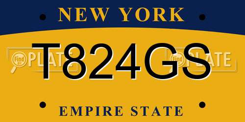 T824GS New York License Plate