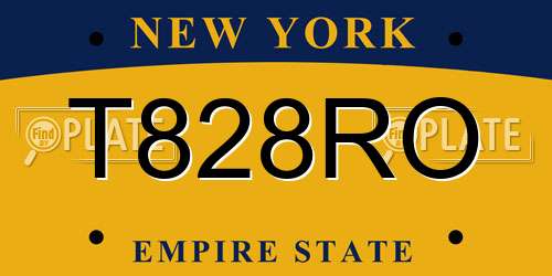 T828RO New York License Plate