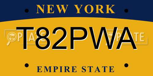 T82PWA New York License Plate