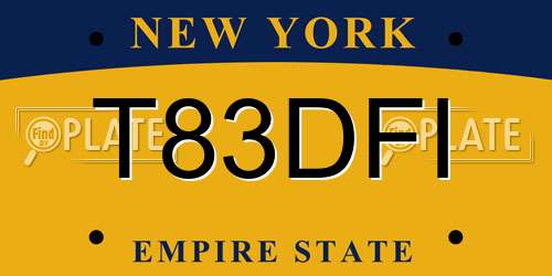 T83DFI New York License Plate