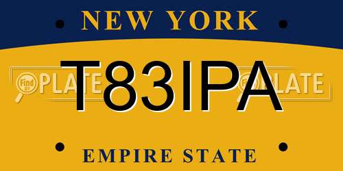 T83IPA New York License Plate
