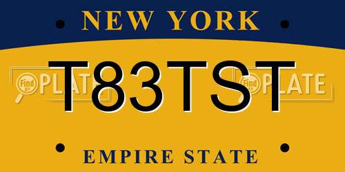 T83TST New York License Plate