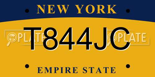 T844JC New York License Plate
