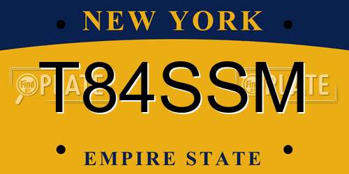 T84SSM New York License Plate