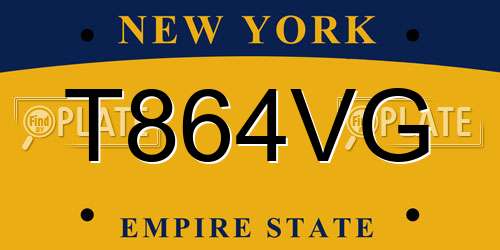 T864VG New York License Plate