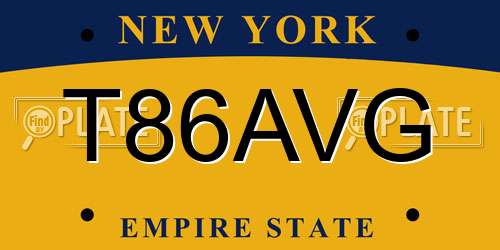 T86AVG New York License Plate