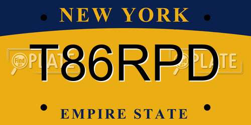 T86RPD New York License Plate