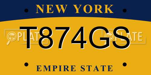 T874GS New York License Plate
