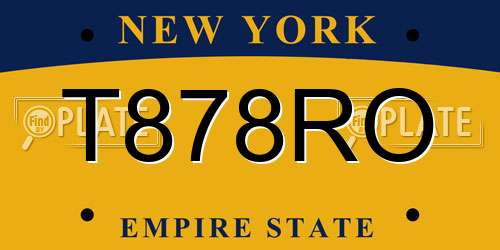 T878RO New York License Plate