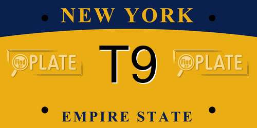 T9 New York License Plate
