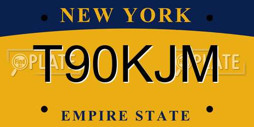 T90KJM New York License Plate