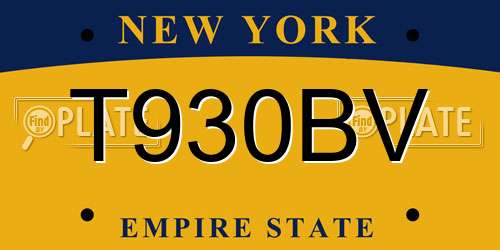 T930BV New York License Plate