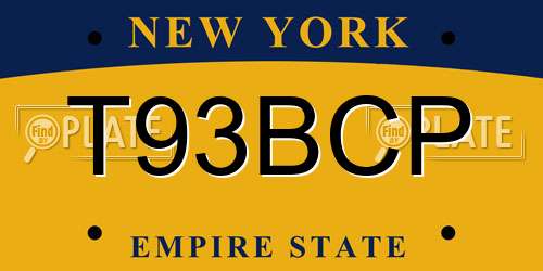 T93BCP New York License Plate