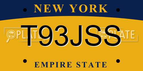 T93JSS New York License Plate