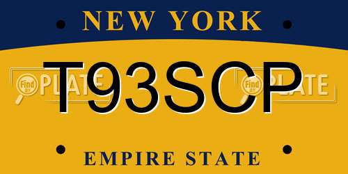 T93SCP New York License Plate