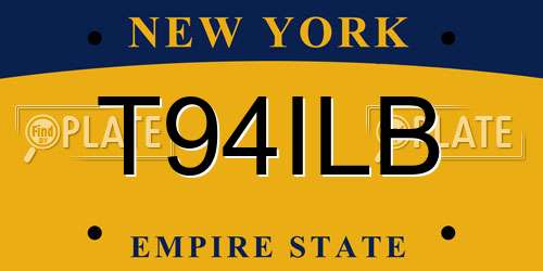 T94ILB New York License Plate
