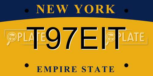 T97EIT New York License Plate